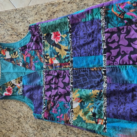 Vtg. Parrot head floral Vest Sz Medium - Picture 16 of 16